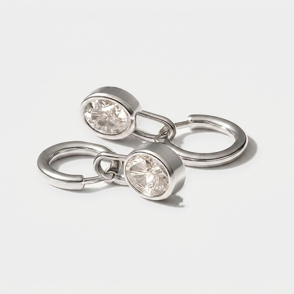 Diamond Lock Earrings