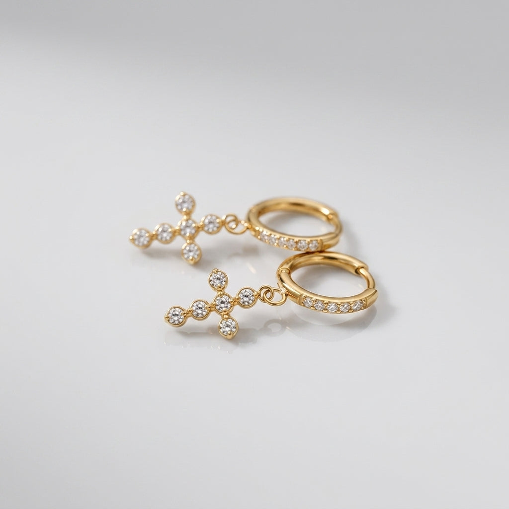 Lumi Cross Hoops
