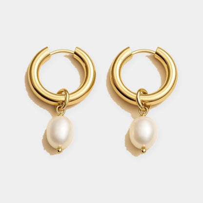 Bethany Pearl Drop Hoop