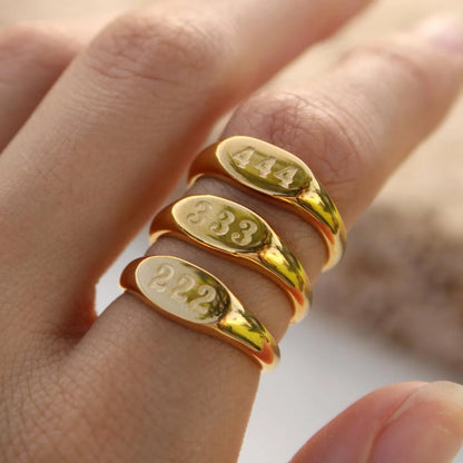 Angelica® Angel Number Signet Ring