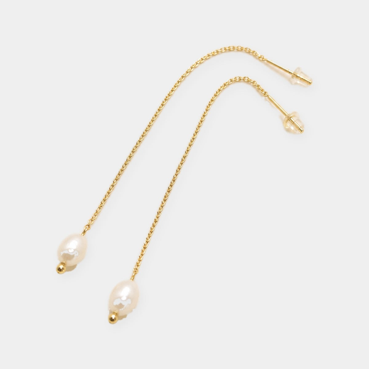 Silk Pearl Threader Earrings