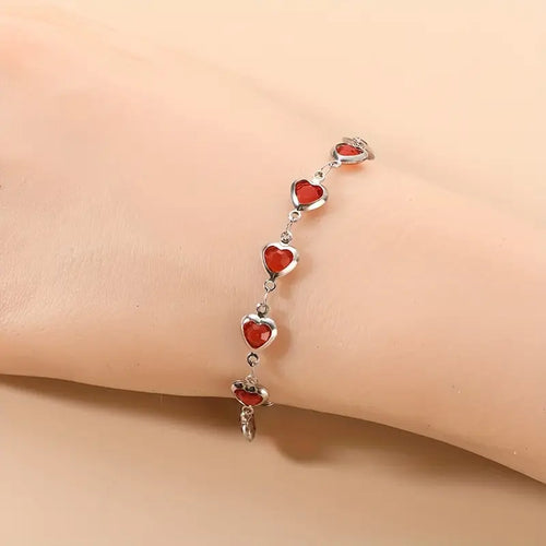 Ophelyra Garnetelle Bracelet | White Gold