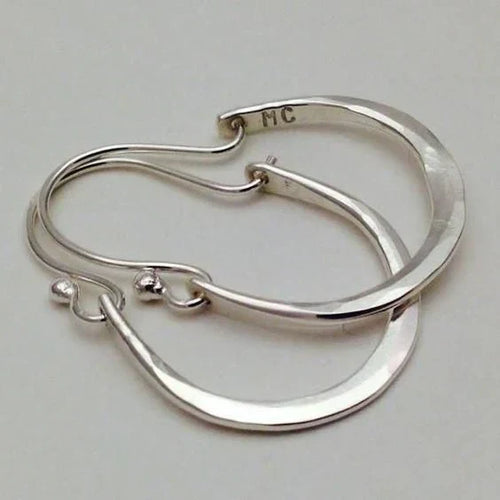 Lunar Halo Hoop Earrings | White Gold