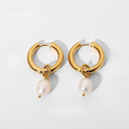 Bethany Pearl Drop Hoop